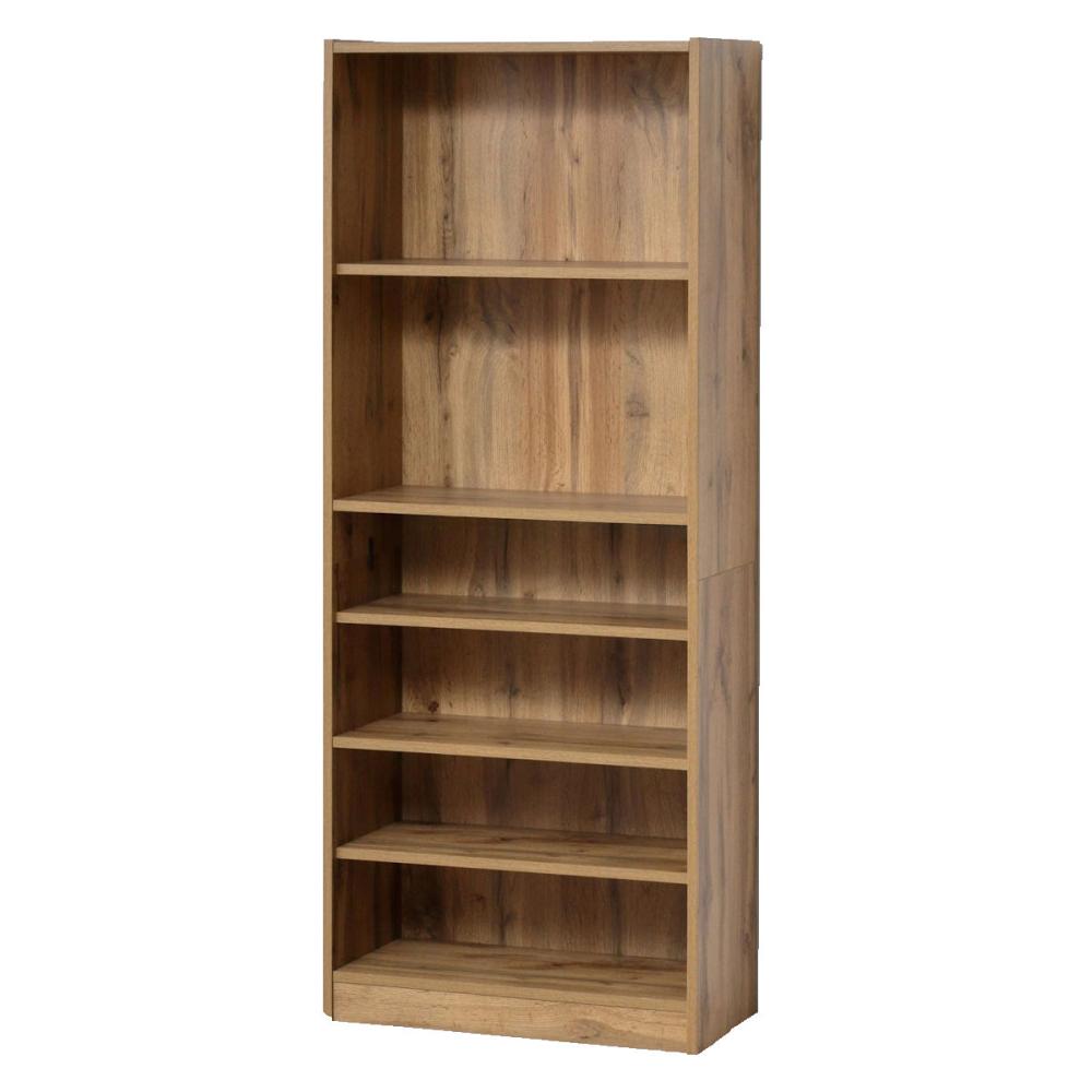 クロシオ らくらく簡単組立 文庫本棚 幅60×高さ150cm ダーク