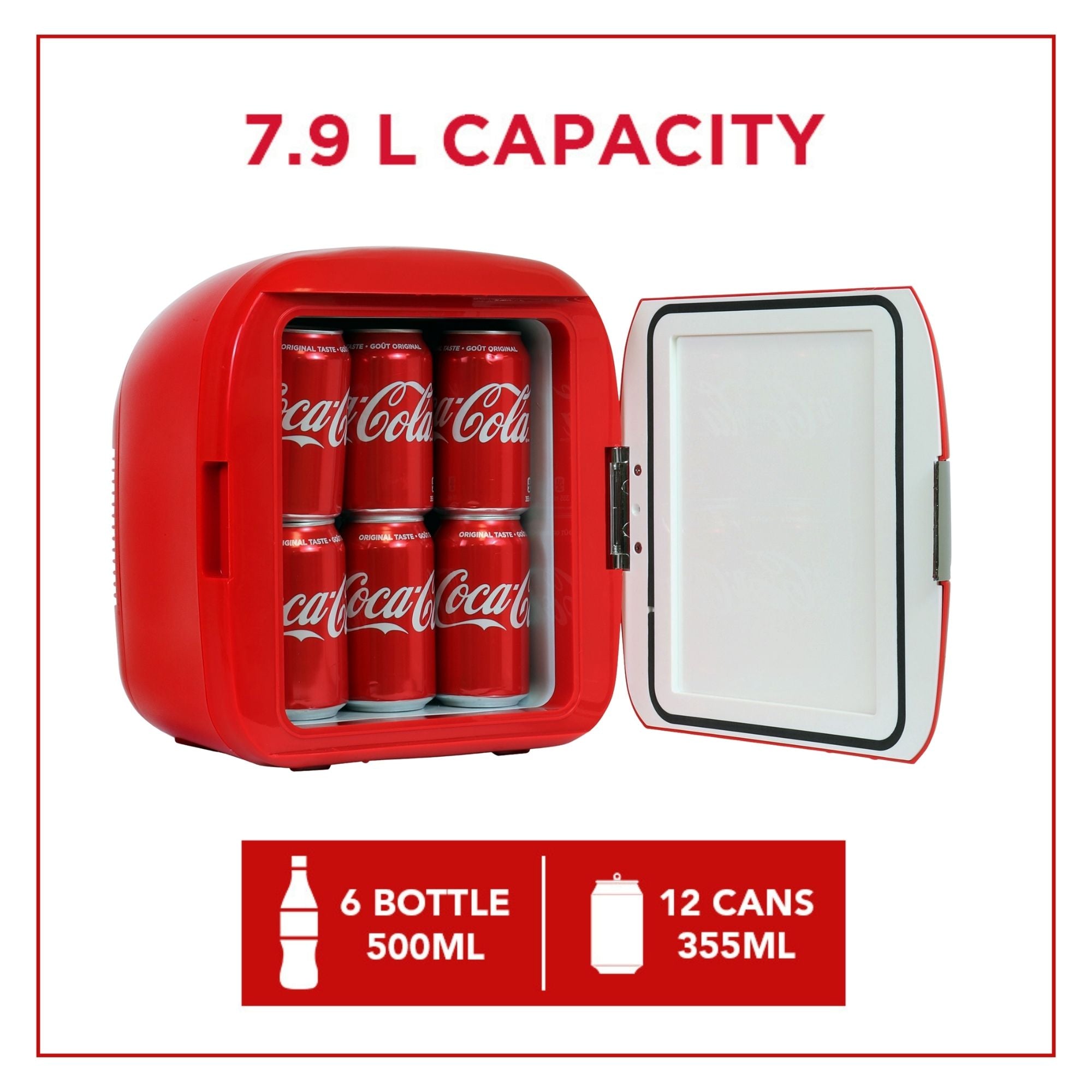 Coca Cola Heritage Mini Fridge | Cooler Warmer | Red | 7.9L
