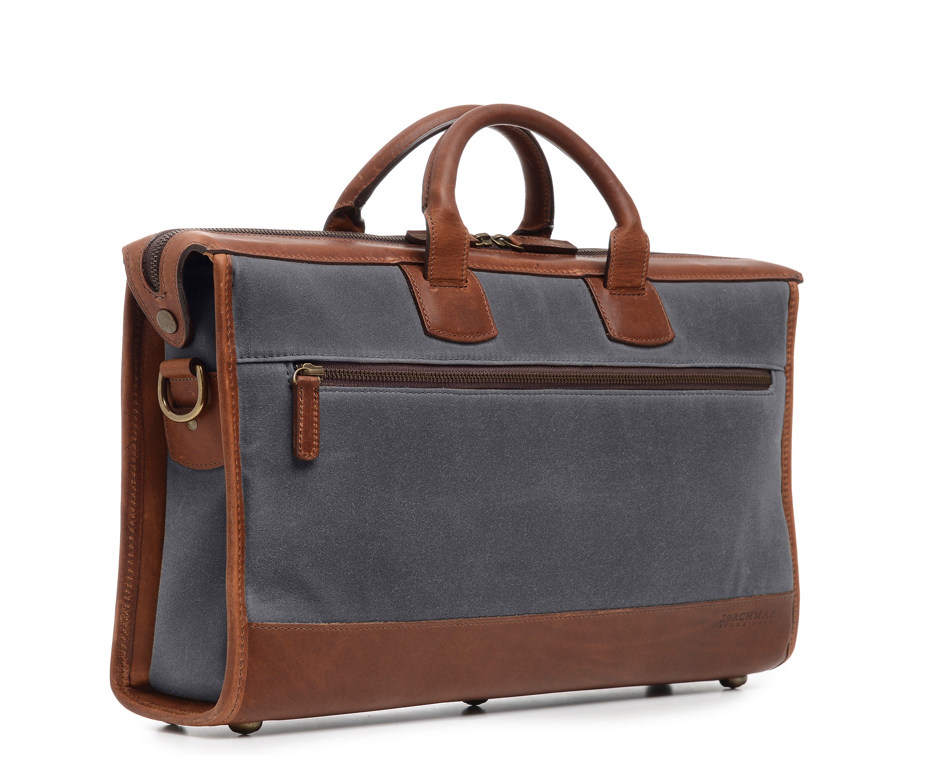 Korchmar - Men's Waxed Canvas Briefcase with iPad Sleeve