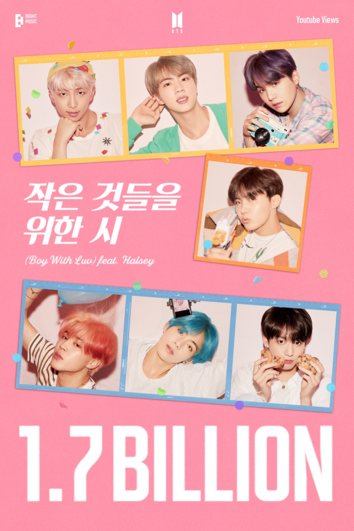 BTS' 'Boy With Luv' surpasses 1.7 billion YouTube views - KED Global