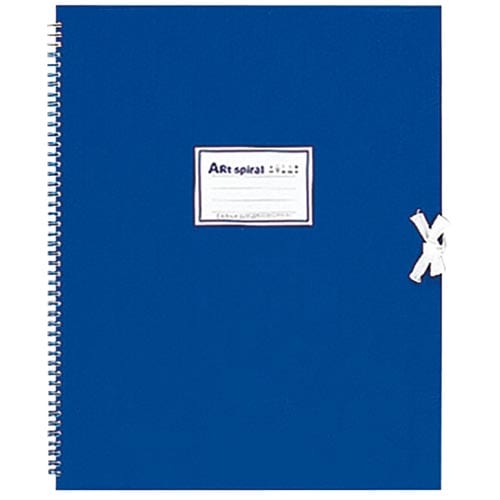マルマン F6スケッチブックアートスパイラル画用紙 青 1セット（4