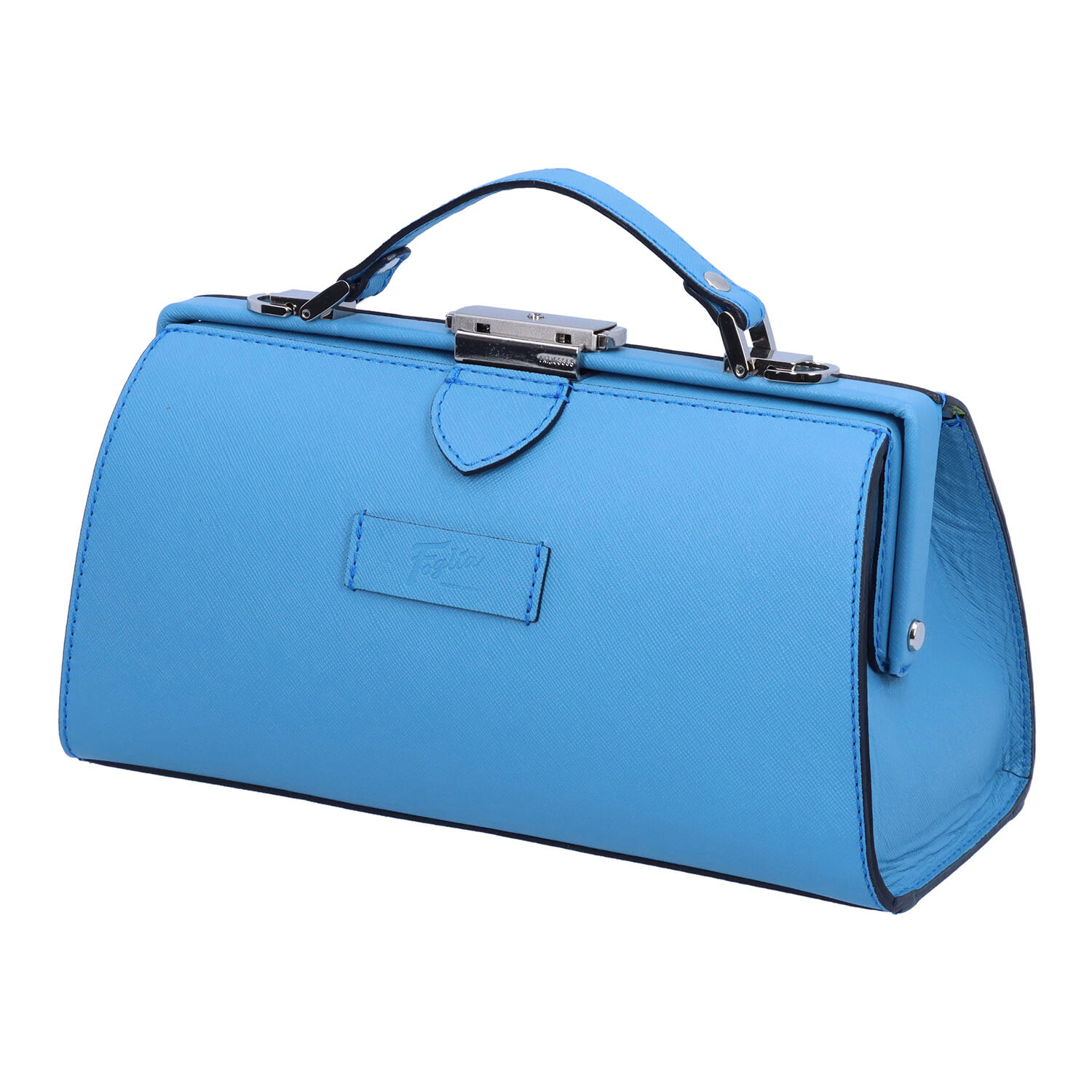 B6サイズ 牛革 ワンタッチ開閉 ドクターバッグ型 ハンドバッグ | 株式