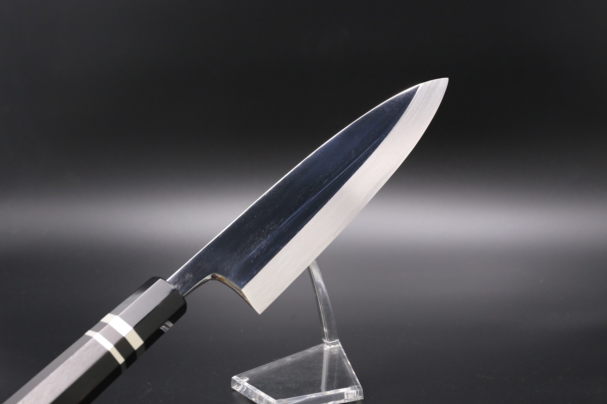 相出刃 V金10号 210mm 全鋼本焼 平鏡面 黒檀柄 鞘付き-歌舞伎ナイフ