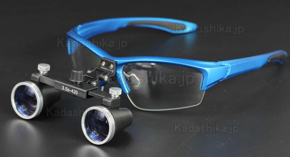歯科用ルーペ 3.5倍ガリレアン拡大鏡 (LED拡大鏡ライト付き) - 荷田