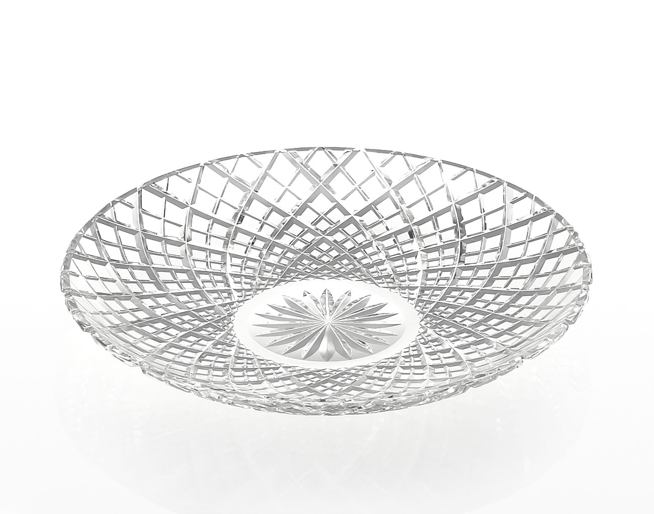 江戸切子 中皿＜矢来重紋＞ | カガミクリスタル