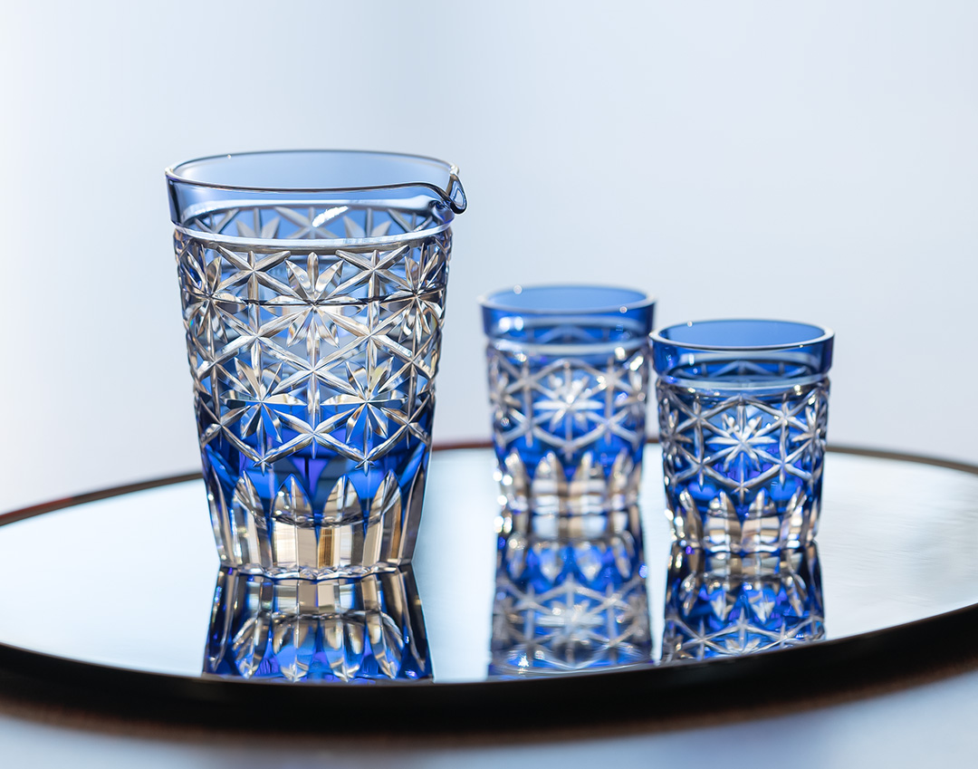 江戸切子 酒器揃＜星花＞ | カガミクリスタル