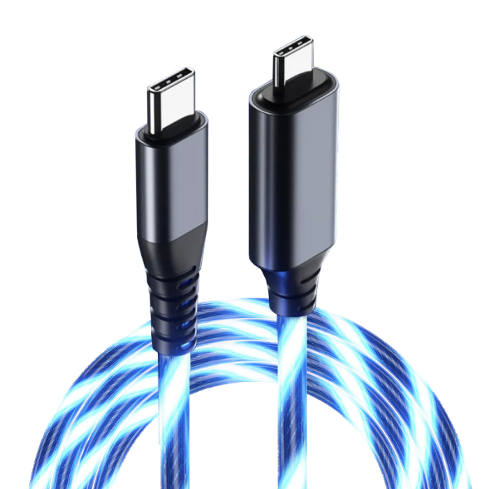 USB充電＆同期ケーブル 1.2m C-C ブルーLED – カシムラ