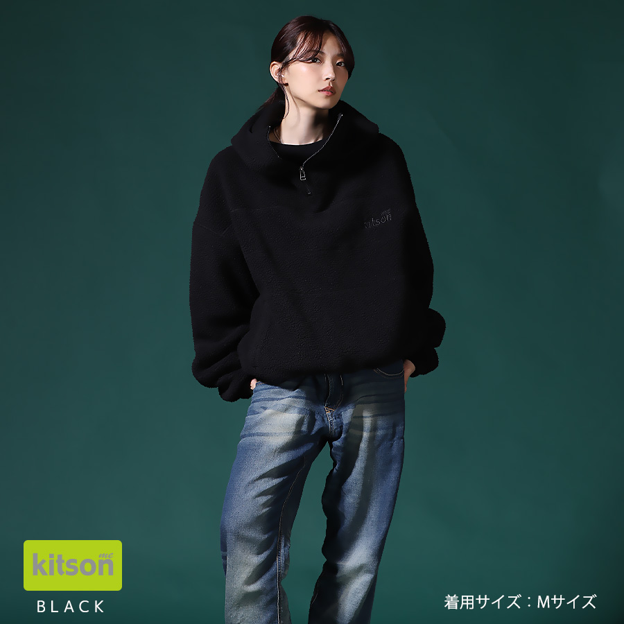 maho × Kitson me コラボボアハーフZIPパーカー