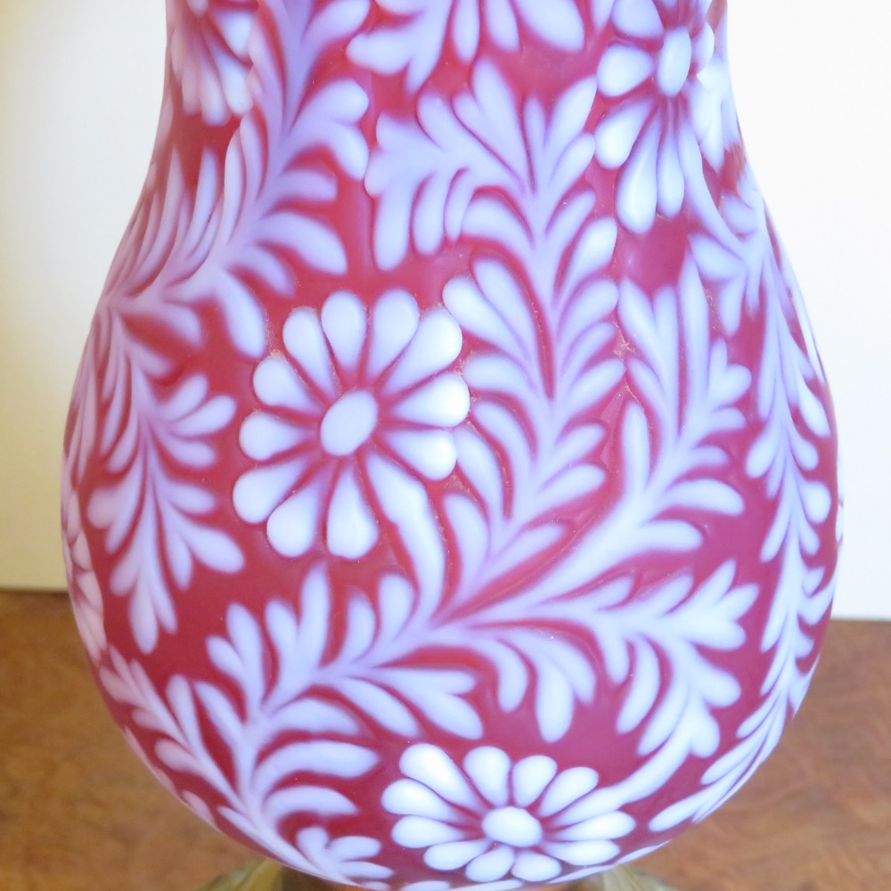 アメリカ ヴィンテージ フェントン Daisy&Fern クランベリーガラス