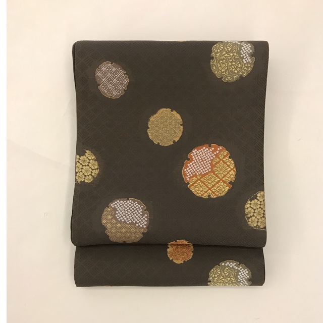 西陣織袋帯【ふくい謹製】「雪輪の柄・六通」お茶会、お稽古、お食事会