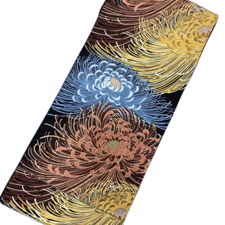 正絹西陣織袋帯 【洛陽織物 謹製】 「乱菊、六通」お茶席や観劇に