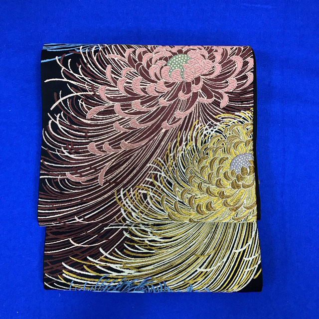 正絹西陣織袋帯 【洛陽織物 謹製】 「乱菊、六通」お茶席や観劇に