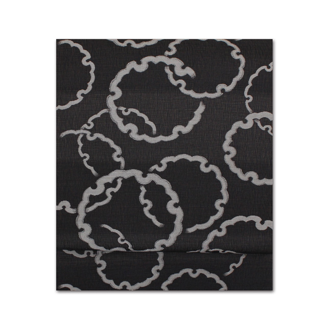 正絹西陣織袋帯 【吉村織物謹製】備長炭染 全通 《袷・単衣のスリー