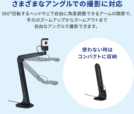 フリーアングルUSBカメラ | ファイルとテプラのキングジム