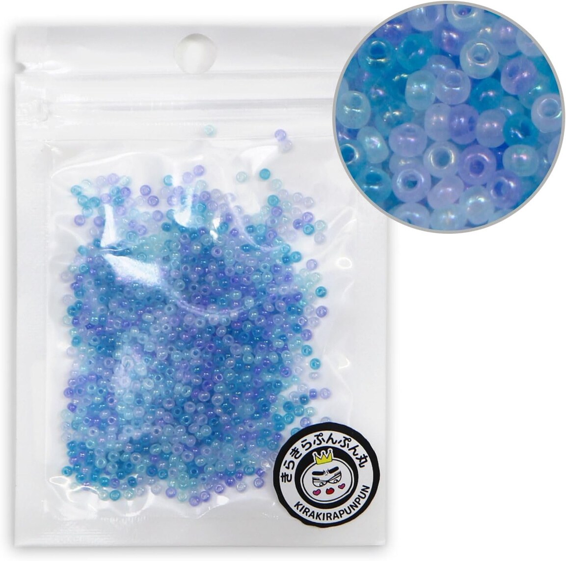 2mm ガラスビーズ 【ブルー系 カラーミックス】 青 ビーズ 10g入り 約