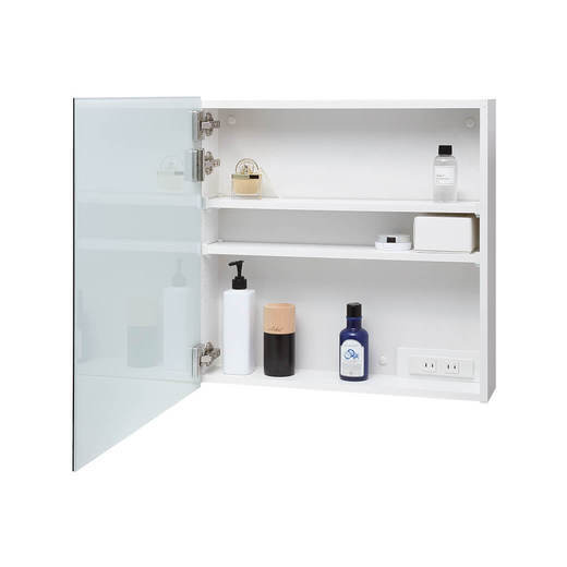 スリムミラーボックス「スミス W600 左吊元 コンセント・くもり止め付