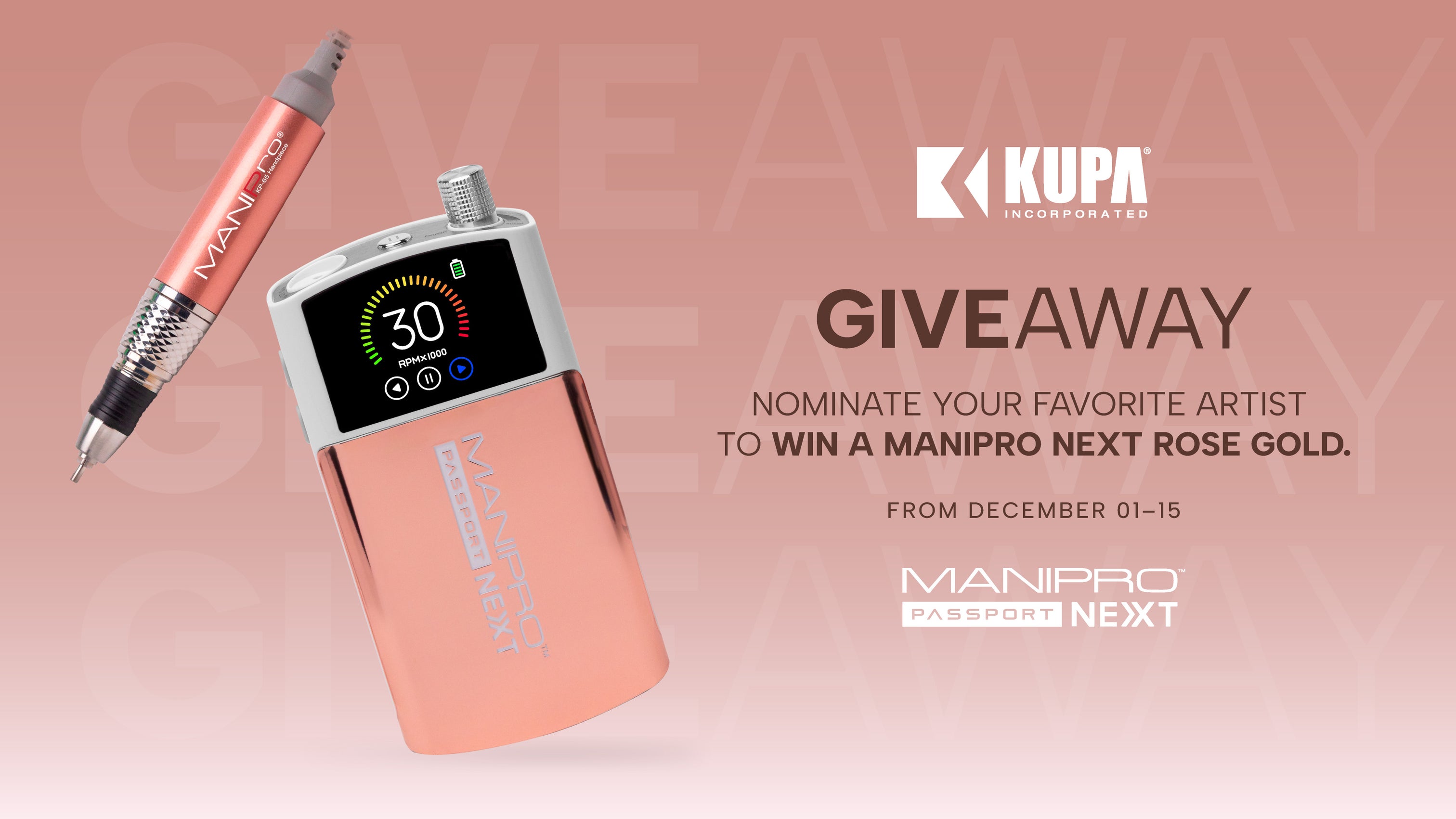 KUPA MANIPro 電動ネイルファイル MANIPro Passport Complete Red