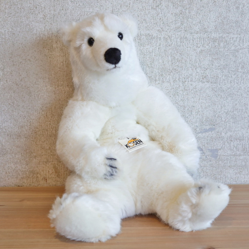 ケーセン ソフトホワイトベア大：両手で抱きかかえるボリューム