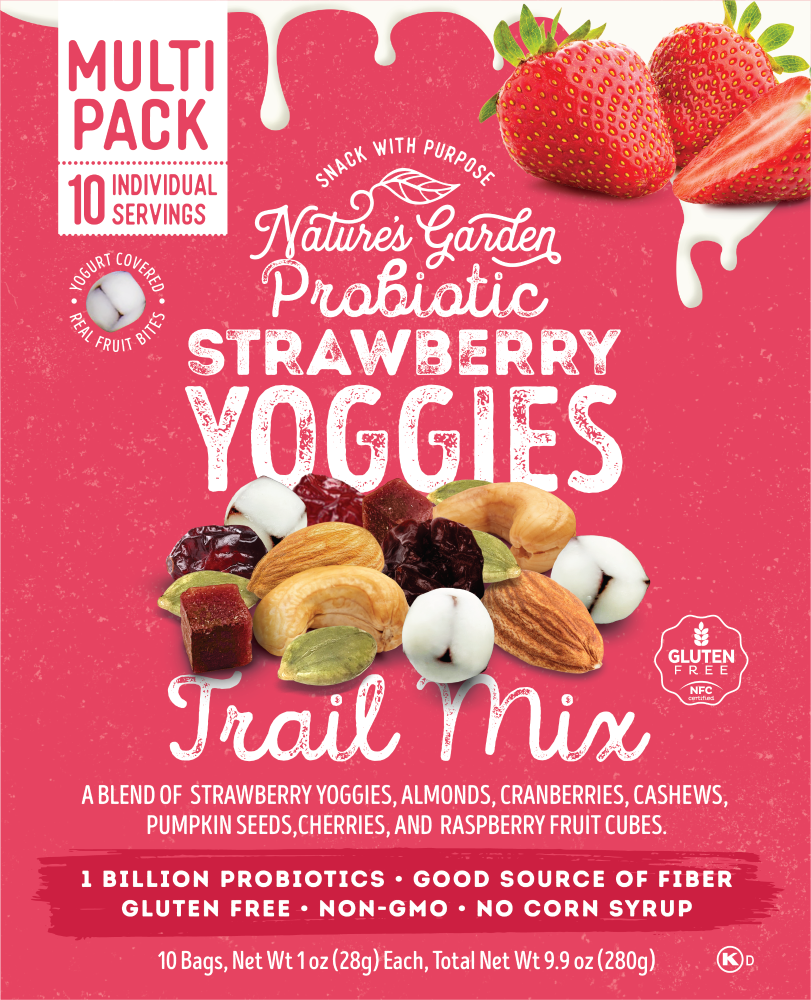 Nature's Garden Probiotic Strawberry Yoggies Trail Mix Bags, 10 ct