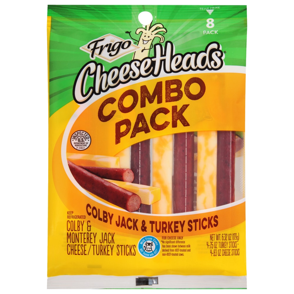 FrigoÂ® Cheese HeadsÂ® Colby Jack & Turkey Sticks Combo Pack, 8 ct
