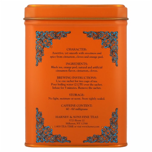 Harney & Sons Fine Teas Hot Cinnamon Sunset Black Tea Bags, 20 ct