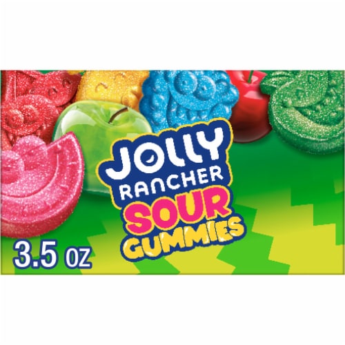 JOLLY RANCHER Sour Gummies Assorted Fruit Flavored Candy Box, 3.5