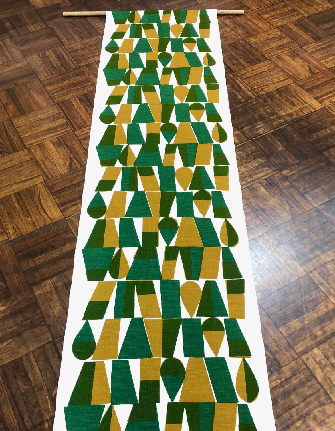 柚木沙弥郎 小巾布 幾何文 緑