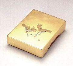 金沢金箔工芸品] 宝生文庫箱～錦花鳥（伝統工芸品）