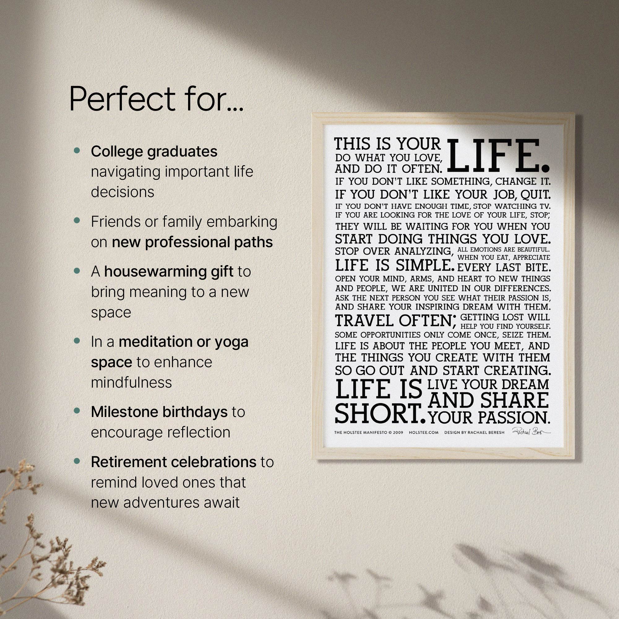 Signed Holstee Manifesto Letterpress Poste