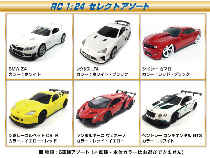 RC 1/24 セレクトアソート【6車種：選べません】|【堀商店】景品・販促