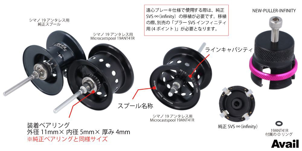 Avail/アベイル】シマノ 19アンタレス用 マイクロキャストスプール