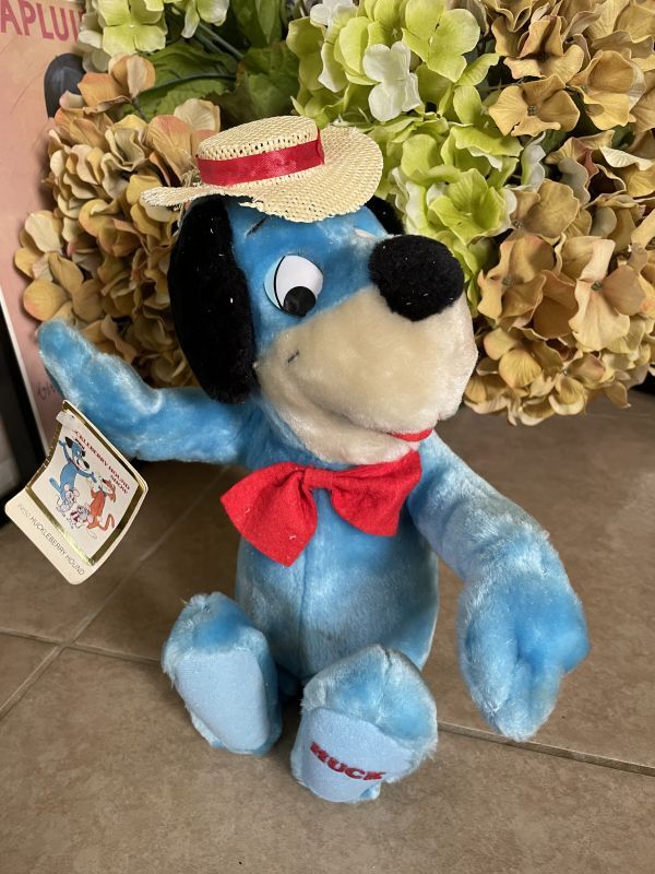 Huckleberry Hound Plush doll with straw hat 1985 / ハックルベリー