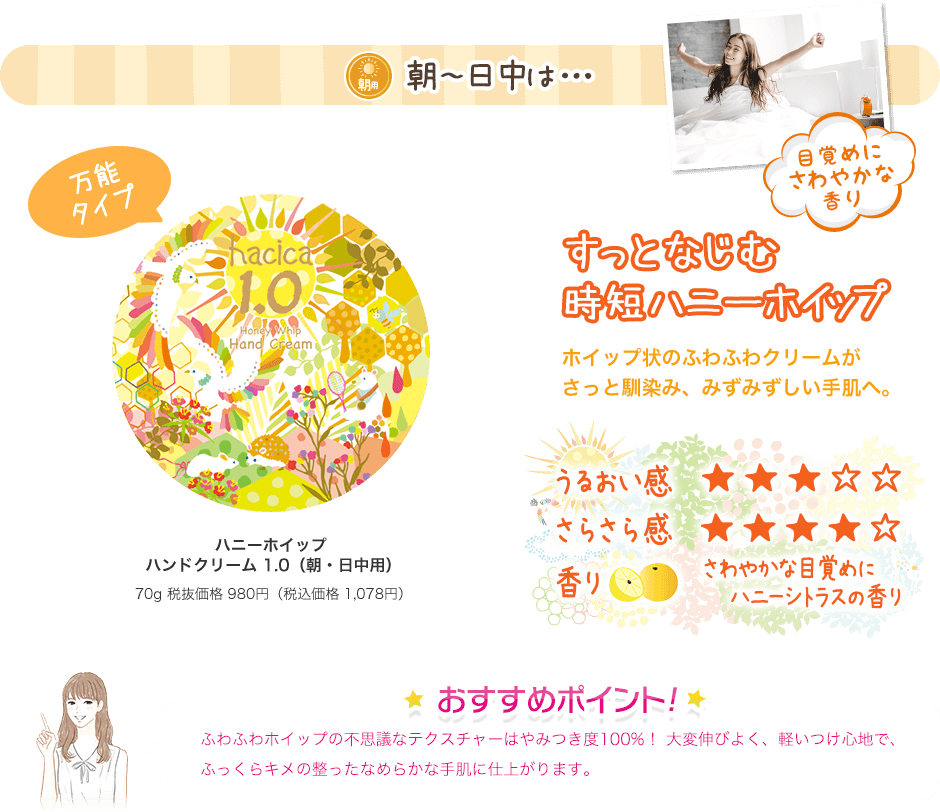 hacica [ハチカ]ハンド&ボディクリーム｜ハニーオイルが新発売