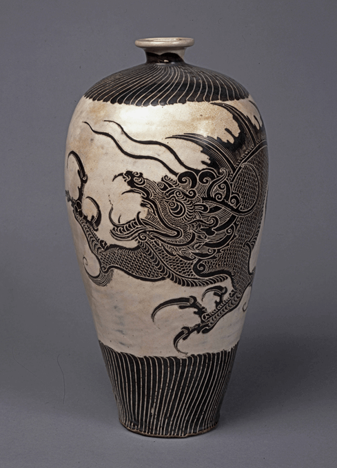 美しい古美術品◼️蔵から出てきた美しい謎の紋様が刻まれた壺、壷、花