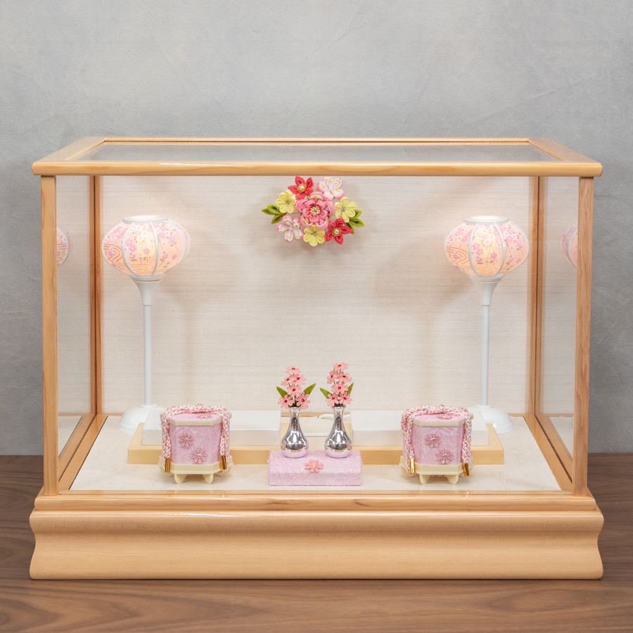 取り外しができる親王ケース あおいひな 摘み細工ケース飾り | 人形