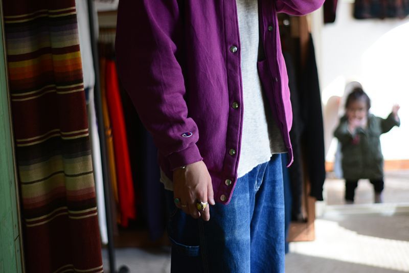 1990s Champion R/W スナップカーディガン 表記M - 古着屋HamburgCafe