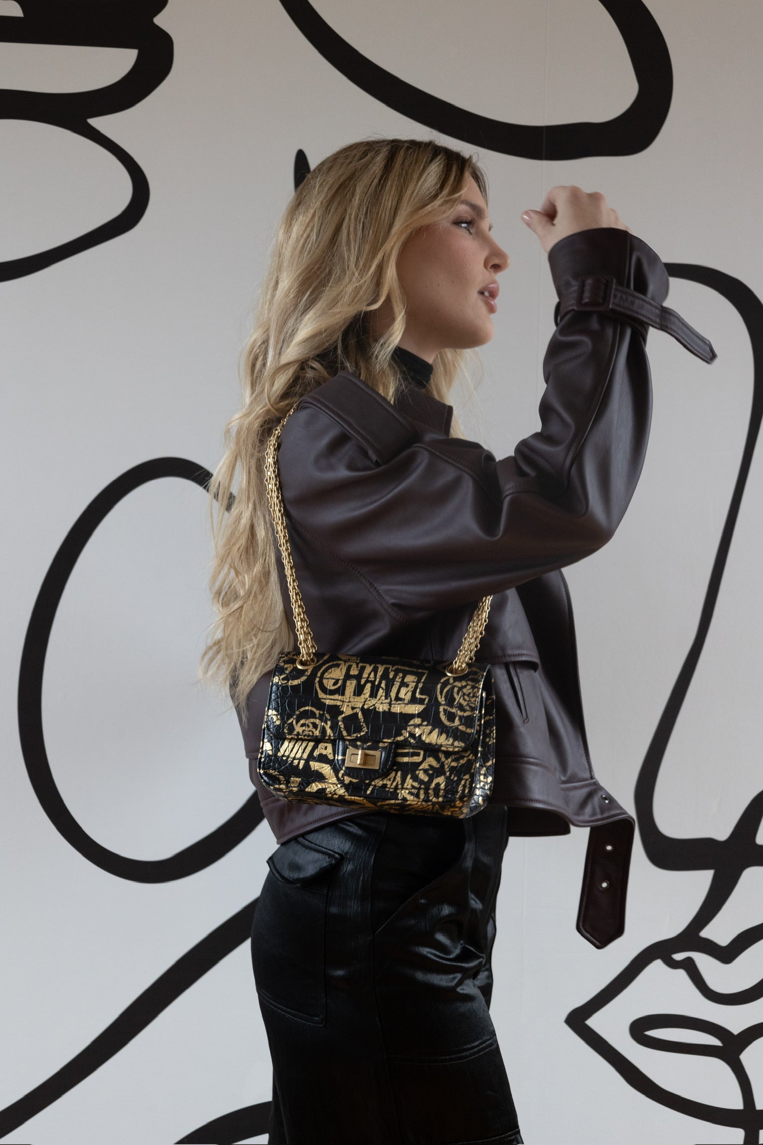 Chanel Mini Reissue 2.55 Graffiti Croc Embossed Flap Bag – Handbag