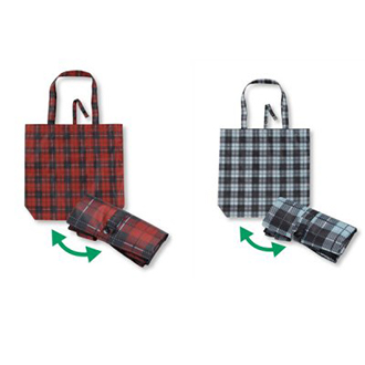 チェック柄折りたたみエコバッグ | ノベルティ・販促品の名入れ通販
