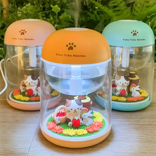 ふくふくにゃんこ フラワーパーソナルディフュザー【ピンク・ブルーWEB