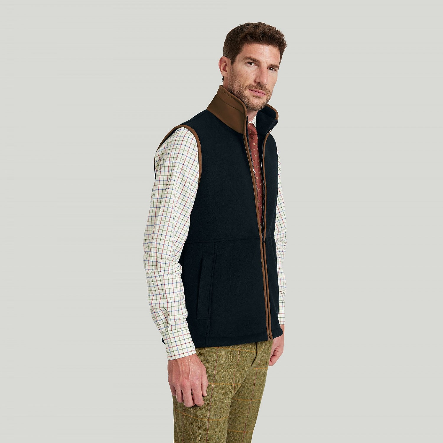 Men's Navy Zip Fleece Gilet