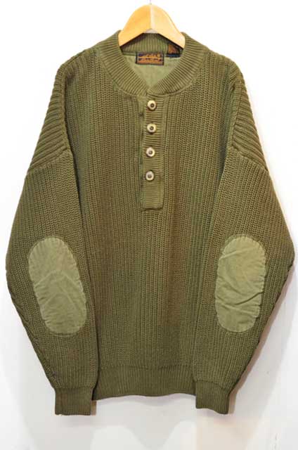 80's Eddie Bauer ヘンリーネック コットンニット 