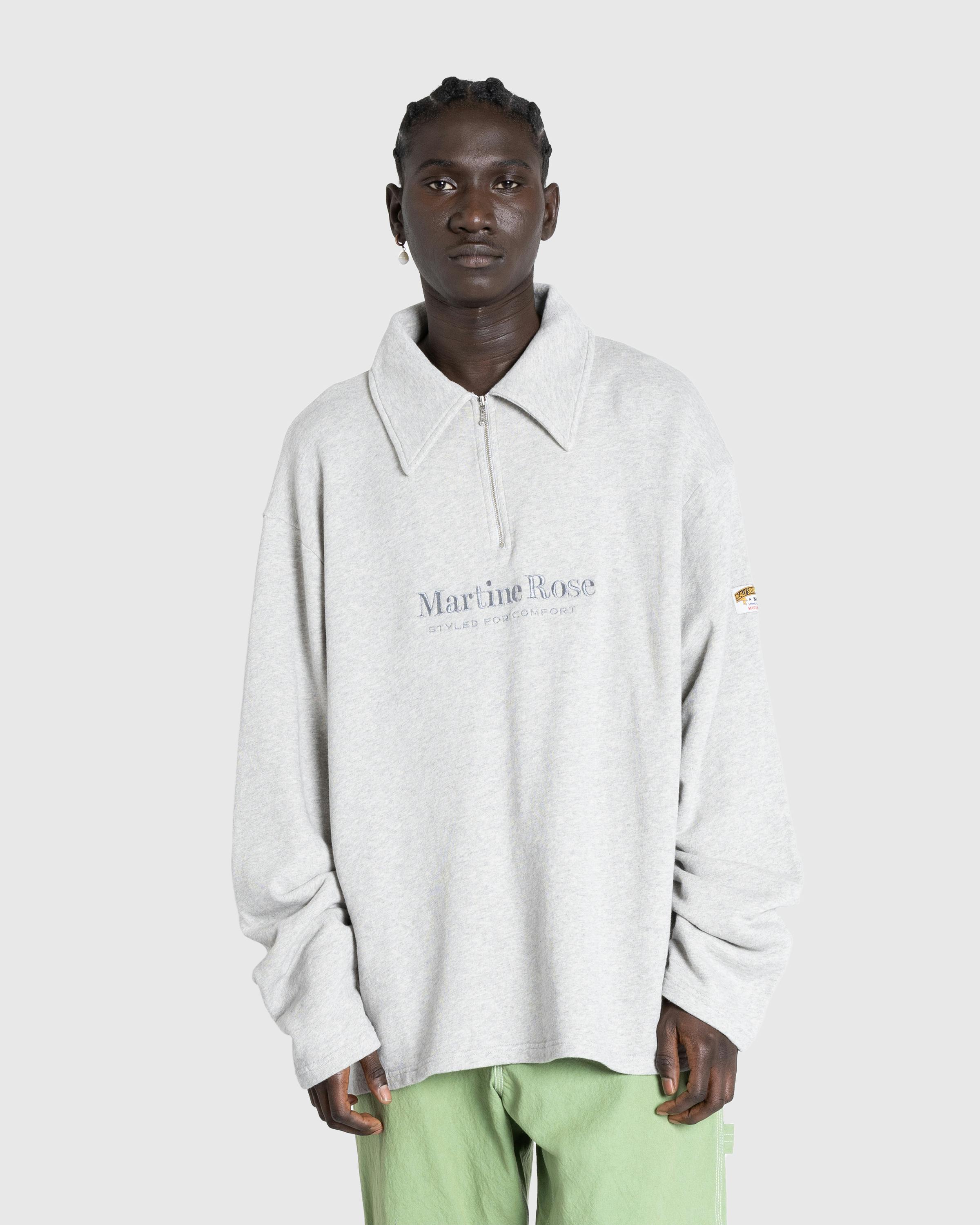 Martine Rose – Zip Up Polo Grey Marl