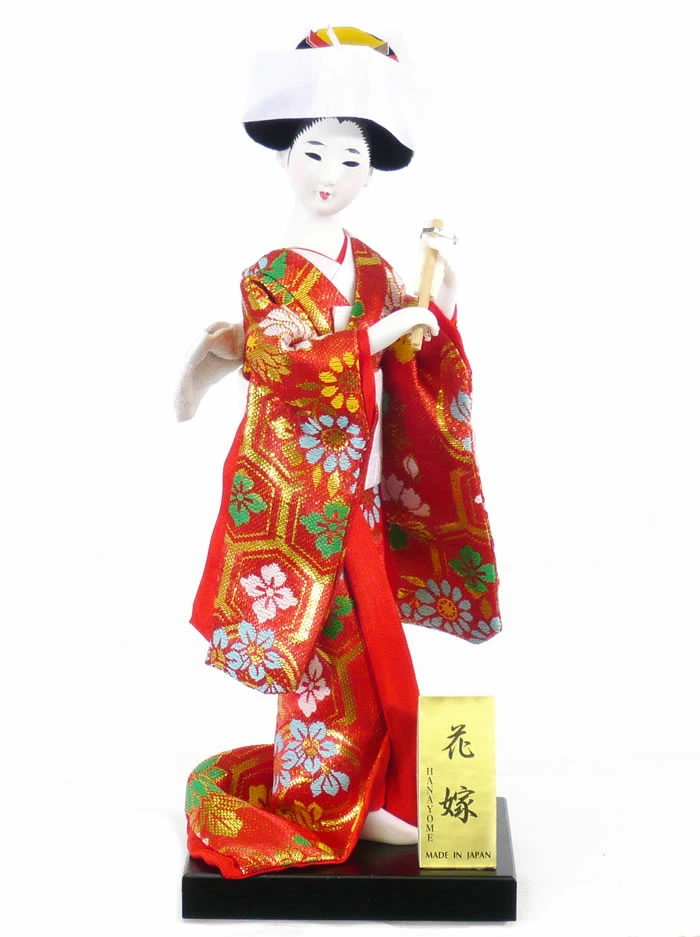 日本人形 赤色衣装 ガラスケース付き 日本人形 赤色 衣装 ガラスケース付き