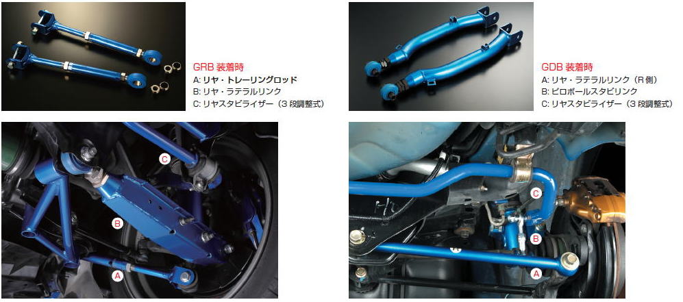 調整式 リア トレーリングロッド ピロ 86 BRZ ZC6 ZN6 GP7 GPE VAB VAG VM4