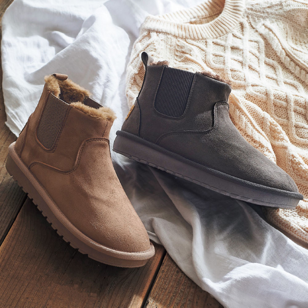 レディースムートン調サイドゴアブーツ【22.0～25.5cm対応】 | 激安靴