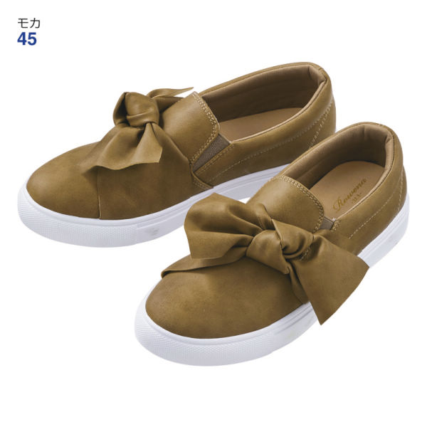 レディースリボンスリッポン(サイドゴム)【22.5～25.0cm】 | 激安靴の