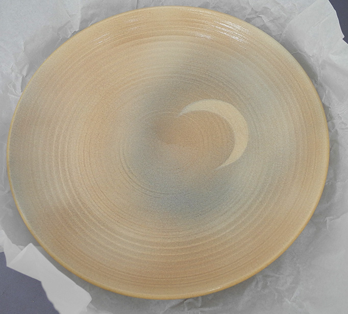 10871] 十二代 坂 高麗左衛門 皿 萩 陶彩景 日月図皿 5客セット