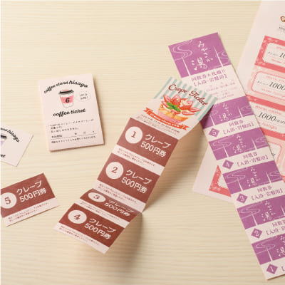 自分で作れるチケット・回数券 6枚綴り ライトピンク｜HISAGO ヒサゴ