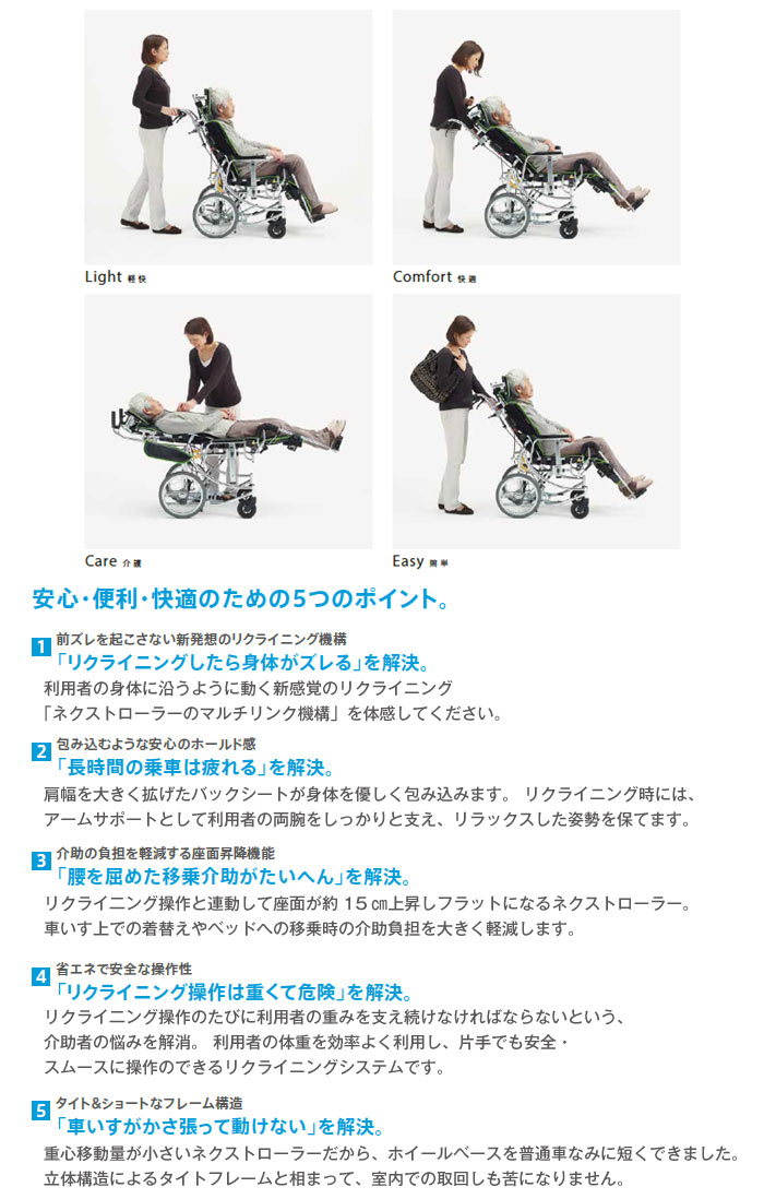 MiKi/ミキ】介助式 リクライニング車いす NEXTROLLER_spⅡ ｜車いすの