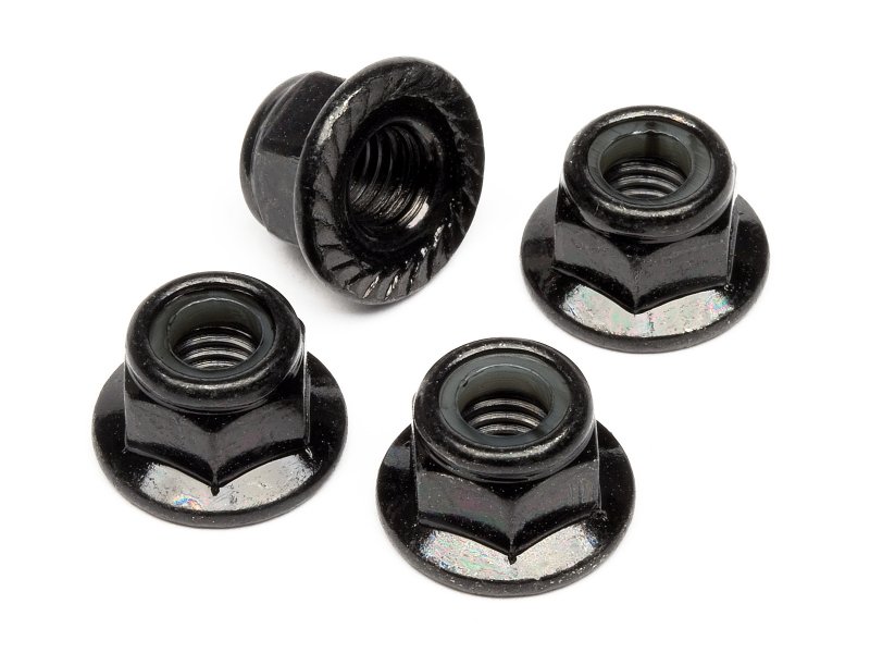Z682 FLANGED LOCK NUT M5 (BLACK/4pcs)